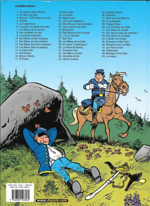 Verso de l'album Les Tuniques Bleues Tome 1 Un chariot dans l'Ouest