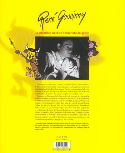 Verso de l'album René Goscinny - La Première Vie d'un scénariste de génie