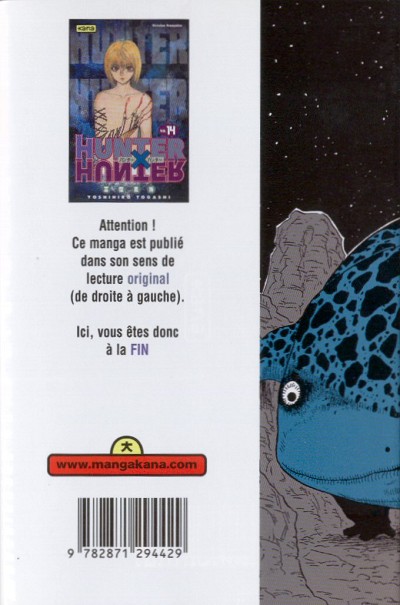 Verso de l'album Hunter X Hunter N° 14