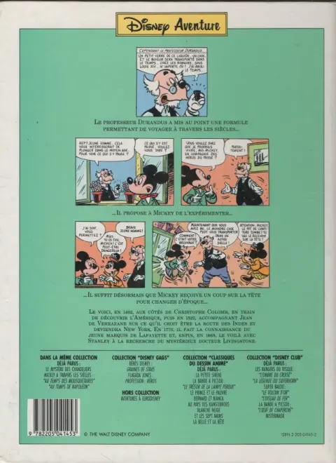 Verso de l'album Mickey à travers les siècles Tome 15 Mickey découvre l'Amérique