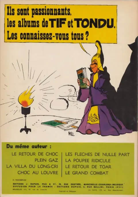 Verso de l'album Tif et Tondu Tome 13 Le grand combat