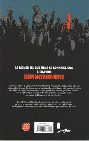 Verso de l'album Walking Dead Tomes 17 et 18 Terrifiant - Lucille...