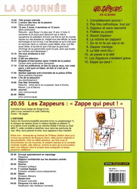 Verso de l'album Les Zappeurs Tome 12 Zappe qui peut !