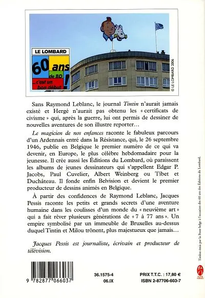 Verso de l'album Raymond Leblanc Le magicien de nos enfances