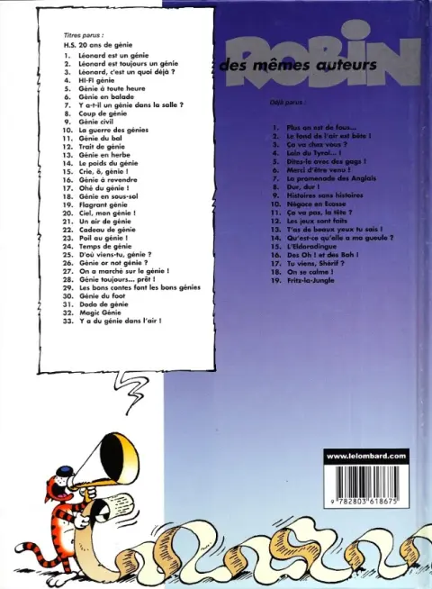 Verso de l'album Léonard Tome 33 Y a du génie dans l'air!