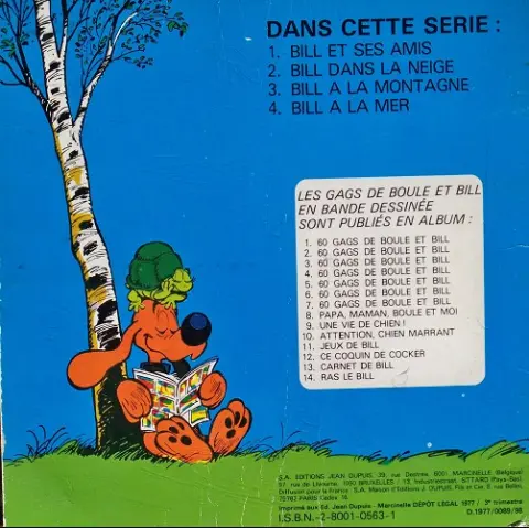 Verso de l'album Bill Tome 4 Bill à la mer