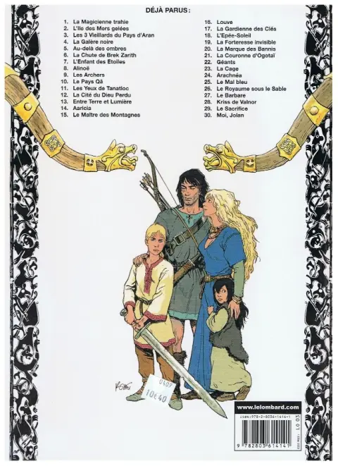 Verso de l'album Thorgal Tome 25 Le Mal bleu