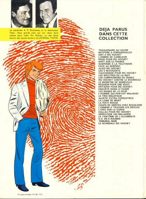 Verso de l'album Ric Hochet Tome 28 Hallali pour Ric Hochet
