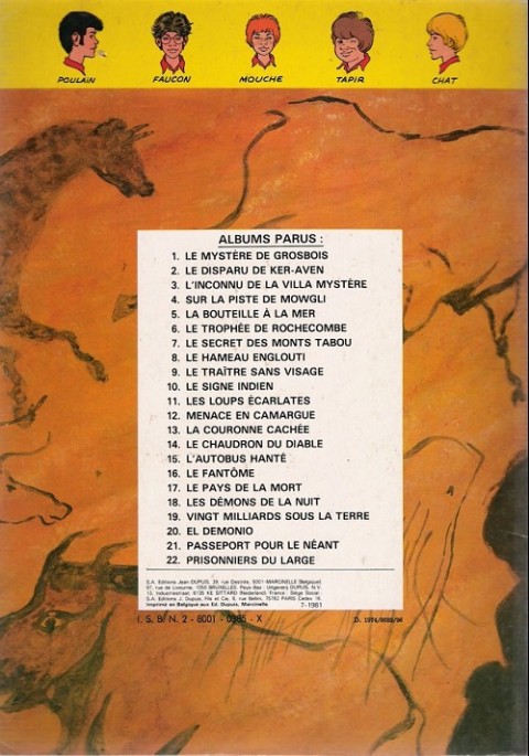 Verso de l'album La Patrouille des Castors Tome 19 Vingt milliards sous la terre