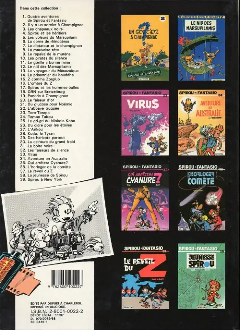 Verso de l'album Spirou et Fantasio Tome 20 Le faiseur d'or