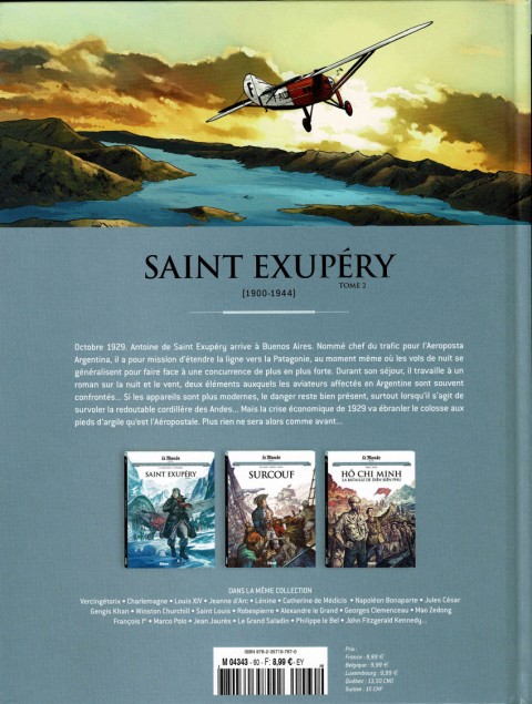 Verso de l'album Les grands personnages de l'Histoire en bandes dessinées Tome 60 Saint Exupéry - tome 2