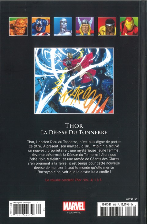 Verso de l'album Marvel Comics - La collection de référence Tome 142 Thor - La Déesse du Tonnerre