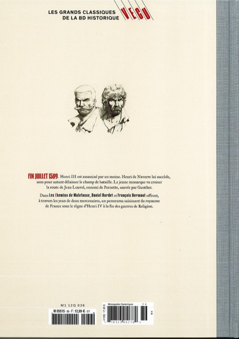 Verso de l'album Les grands Classiques de la BD Historique Vécu - La Collection Tome 37 Les Chemins de Malefosse - Tome II : L'Attentement