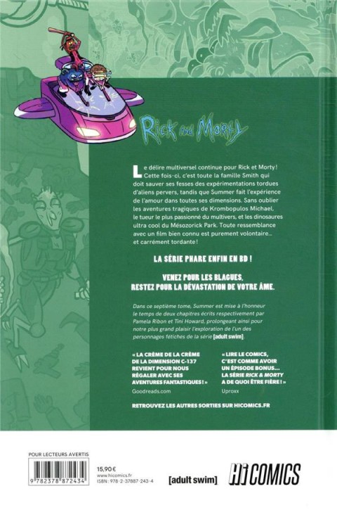Verso de l'album Rick and Morty Tome 7