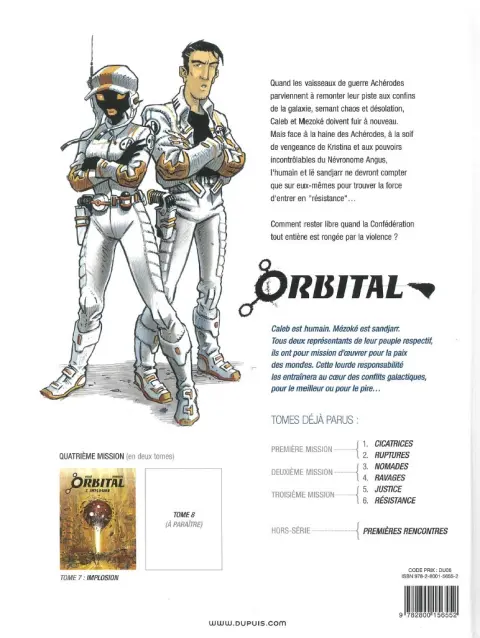 Verso de l'album Orbital Tome 6 Résistance