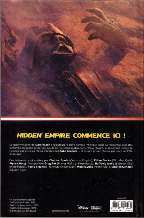 Verso de l'album Star Wars - Hidden Empire Prologue