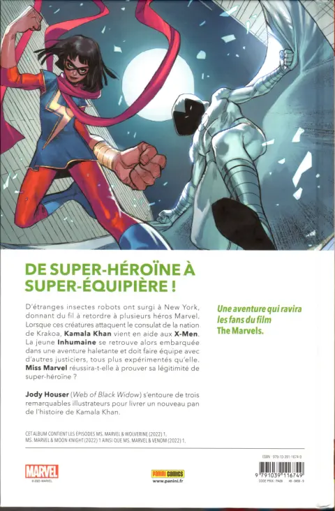 Verso de l'album Ms. Marvel - Justice au poing