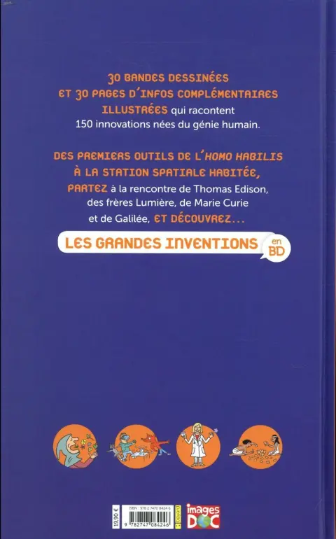 Verso de l'album Les grandes inventions en BD