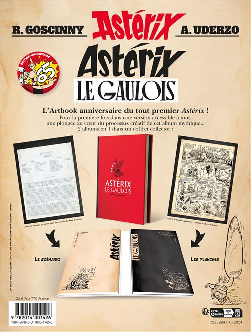 Verso de l'album Astérix Tome 1 Astérix Le Gaulois - Coffret anniversaire 65 ans