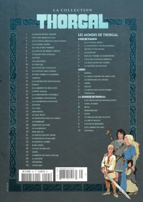 Verso de l'album Les mondes de Thorgal - La Jeunesse de Thorgal Tome 3 Runa
