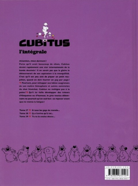 Verso de l'album Cubitus L'intégrale Tome 10