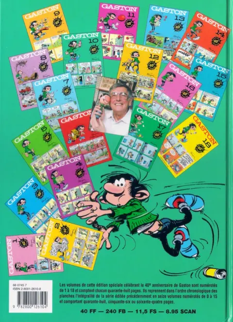 Verso de l'album Gaston Tome 10