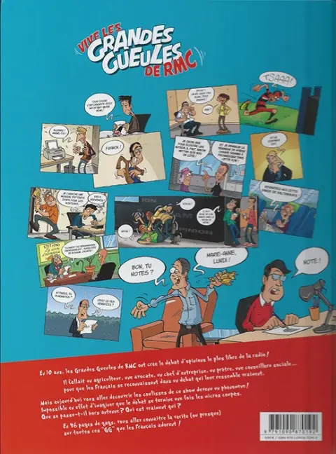Verso de l'album Les Grandes gueules Tome 1 Vive les grandes gueules de RMC