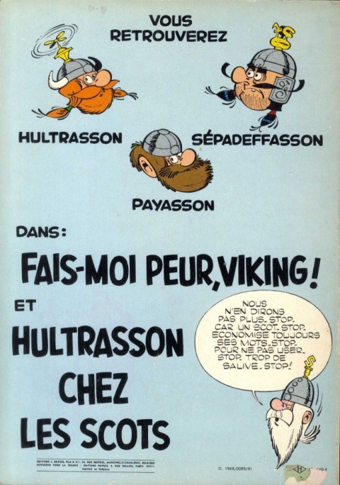 Verso de l'album Hultrasson Tome 3 Hultrasson perd le nord