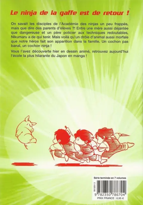 Verso de l'album L'Académie des Ninjas Tome 3