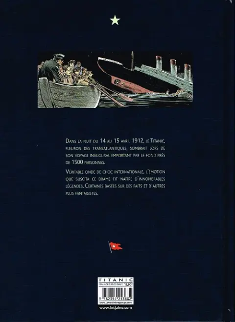 Verso de l'album Mystères et secrets du Titanic