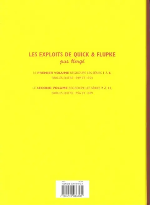 Verso de l'album Les Exploits de Quick et Flupke 1er volume