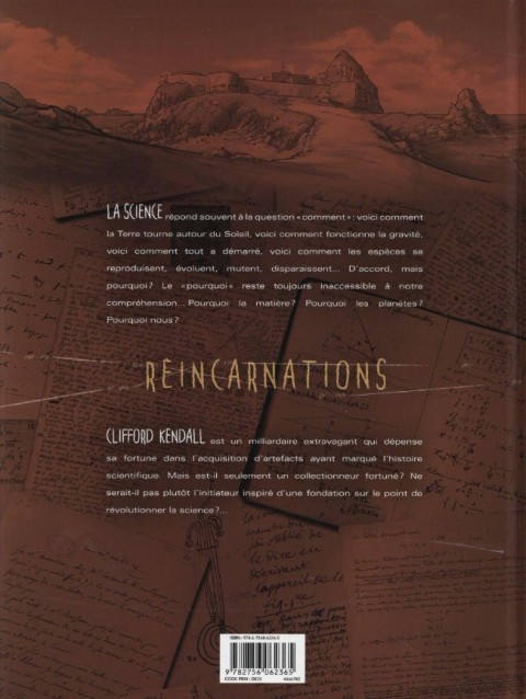 Verso de l'album Réincarnations 1 La Fondation Kendall