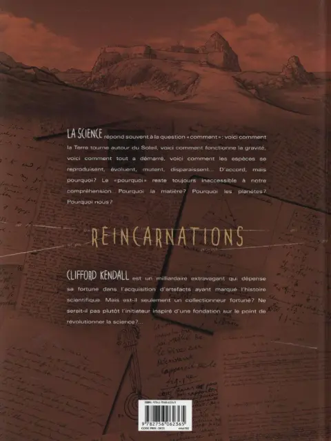 Verso de l'album Réincarnations 1 La Fondation Kendall