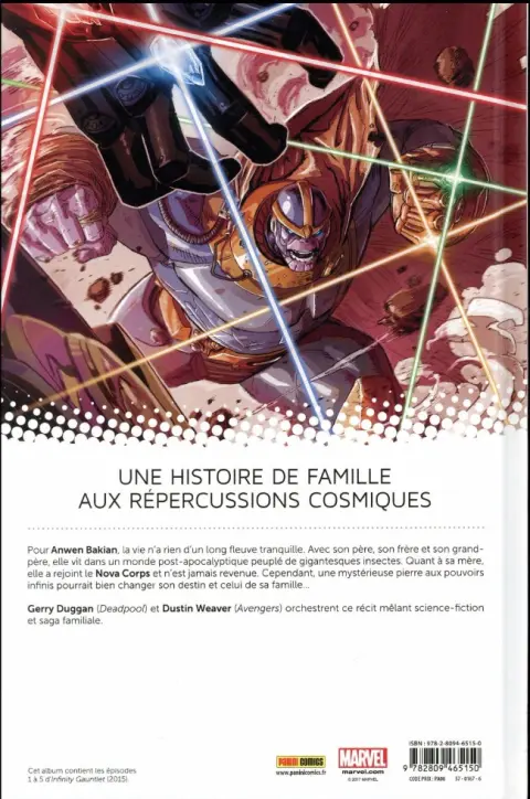Verso de l'album Secret Wars : Le Gant de l'Infini