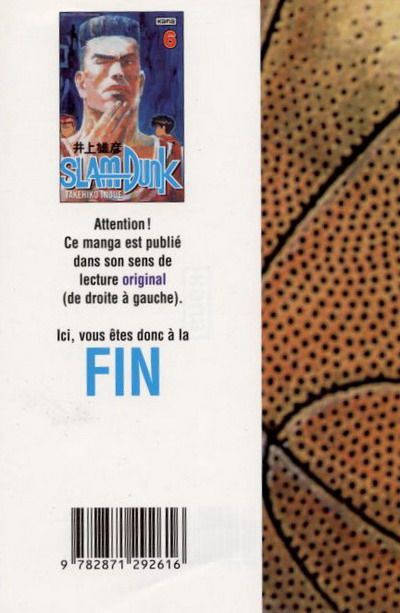 Verso de l'album Slam Dunk #6