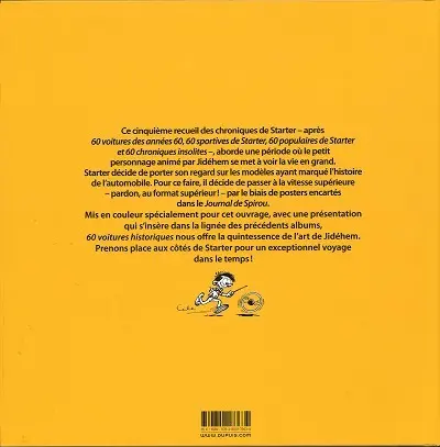Verso de l'album Starter 60 voitures historiques