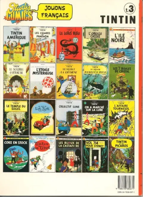 Verso de l'album Tintin Tome 3 Le crabe aux pinces d'or