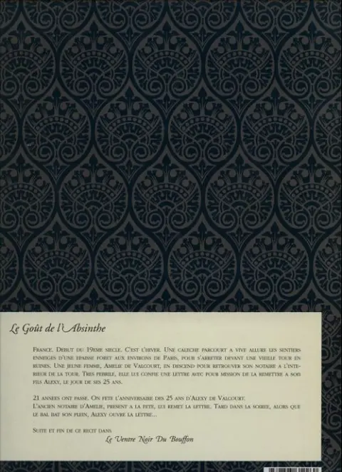 Verso de l'album Valcourt Tome 1 Le goût de l'absinthe