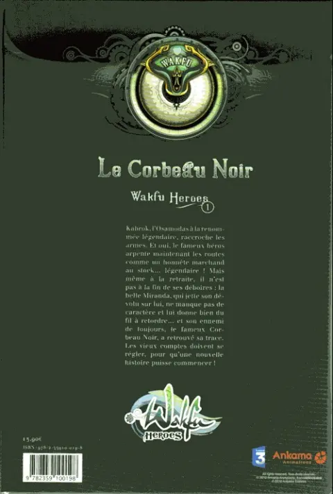 Verso de l'album Wakfu Heroes Tome 1 Le corbeau noir