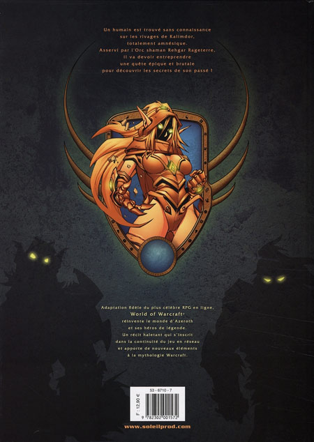 Verso de l'album World of Warcraft Soleil Productions Tome 1 En terre étrangère