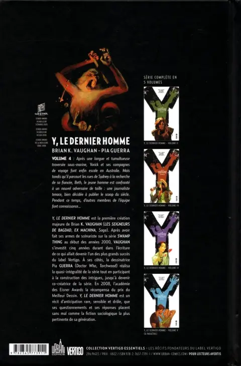 Verso de l'album Y le dernier homme Volume IV