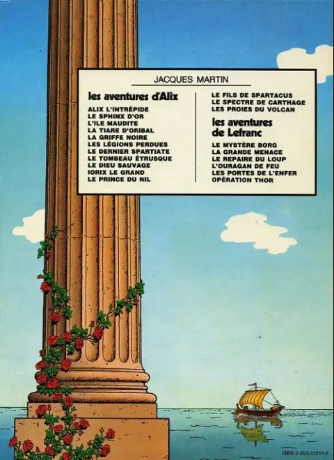 Verso de l'album Alix Tome 1 Alix l'intrépide