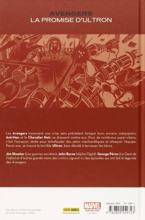 Verso de l'album Avengers - La Promise d'Ultron Avengers : la promise d'Ultron