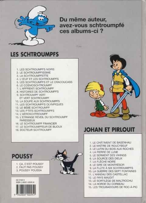 Verso de l'album Johan et Pirlouit Tome 1 Le châtiment de Basenhau