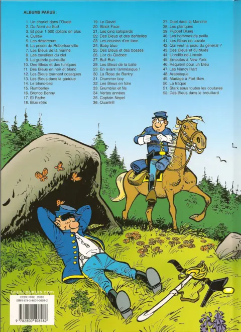 Verso de l'album Les Tuniques Bleues Tome 1 Un chariot dans l'Ouest