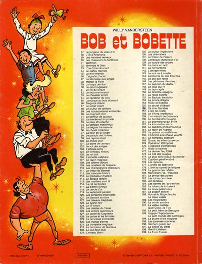 Verso de l'album Bob et Bobette Tome 199 Le Tumi Timide