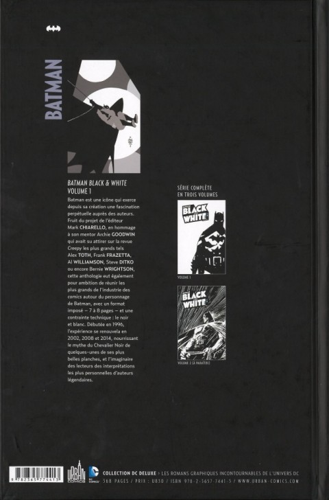 Verso de l'album Batman : Black & White Volume 1