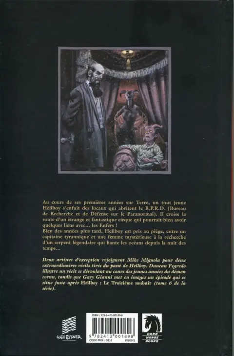 Verso de l'album Hellboy Tome 16 Le Cirque de minuit