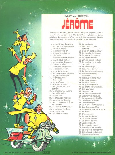 Verso de l'album Jérôme Tome 67 L'énigme de la mine