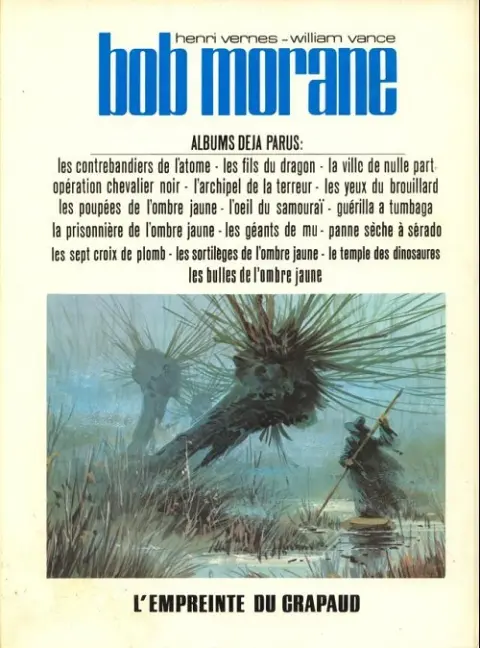 Verso de l'album Bob Morane Tome 26 L'empreinte du crapaud